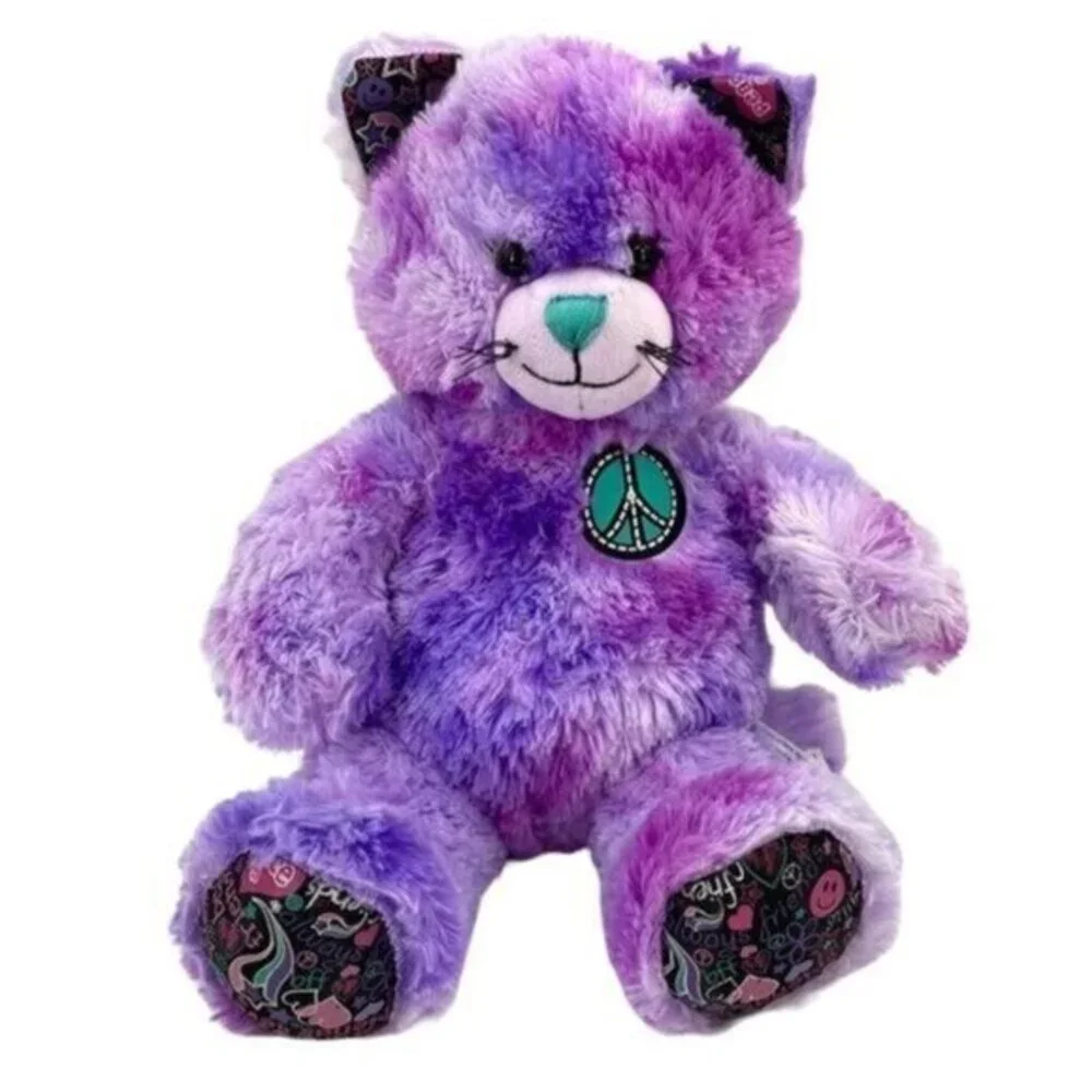 Build-A-Bear Tie Dye Peace Plush Kitty Cat Stuff Animal